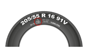 Was bedeutet das rot gekennzeichnete Symbol auf dem Reifen?